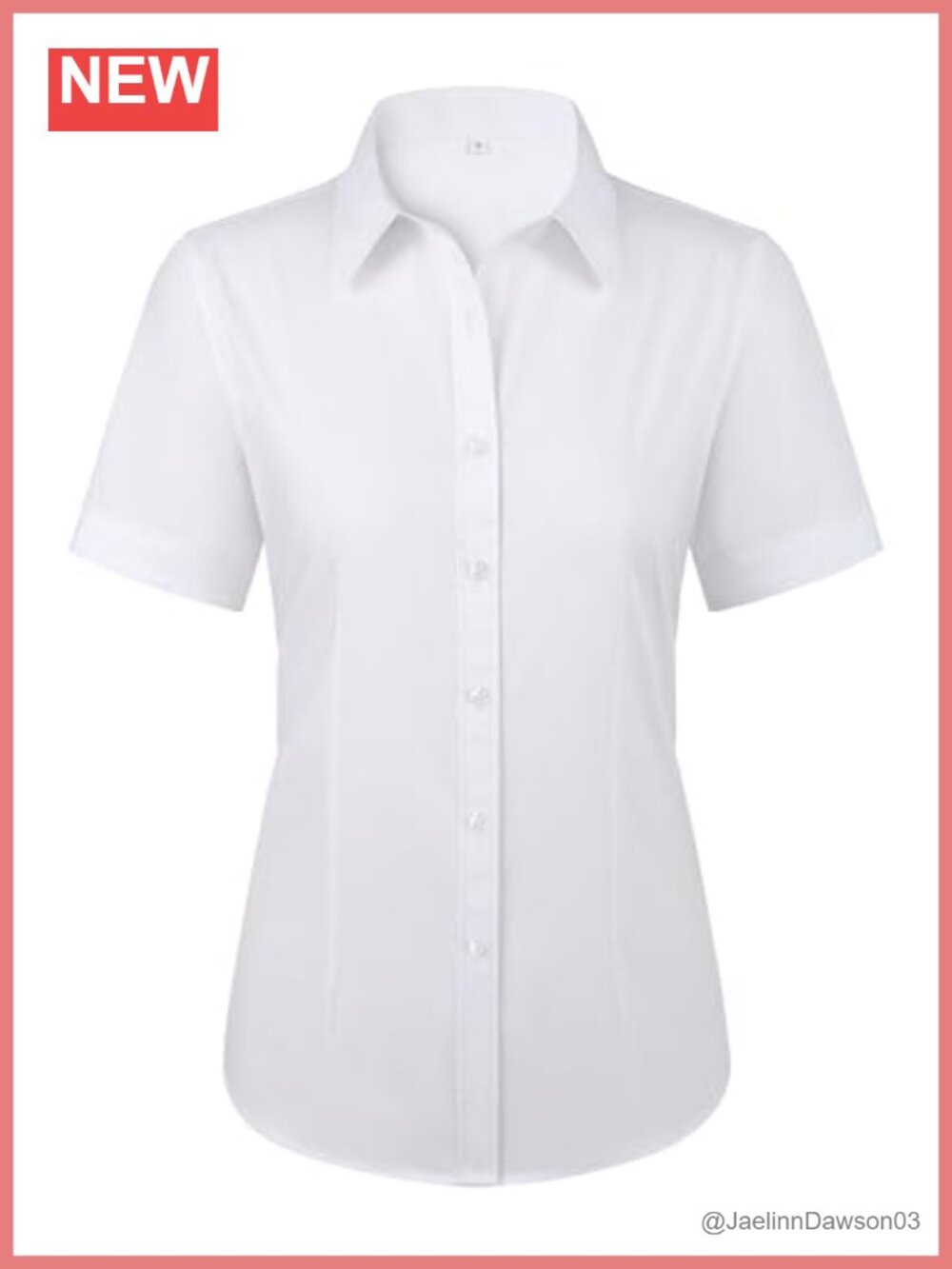 Women's Stain Shield Short Sleeve Wrinkle Free Button Down Dress Shirt